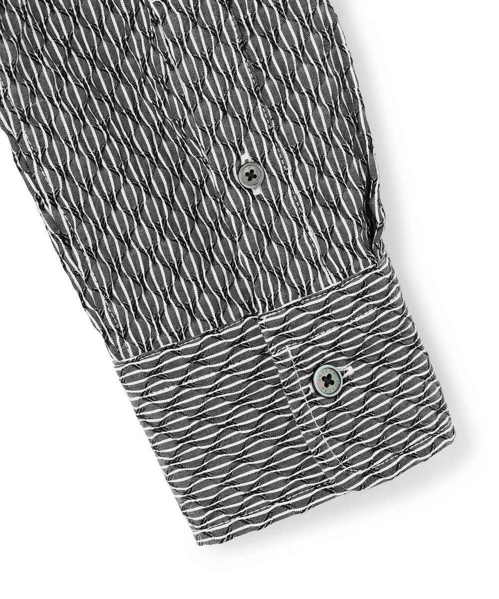 JOSEPH HOMME トライジャガード ストライプ ストレッチ レギュラーカラーシャツ 