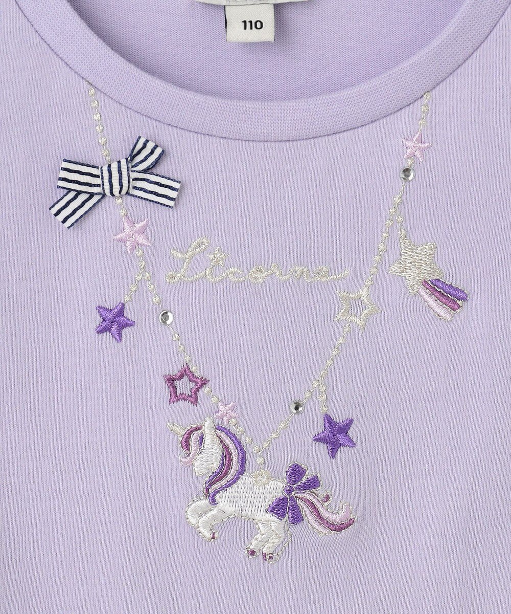 ANY KIDS 刺繍 オン・オフショルダー Tシャツ 