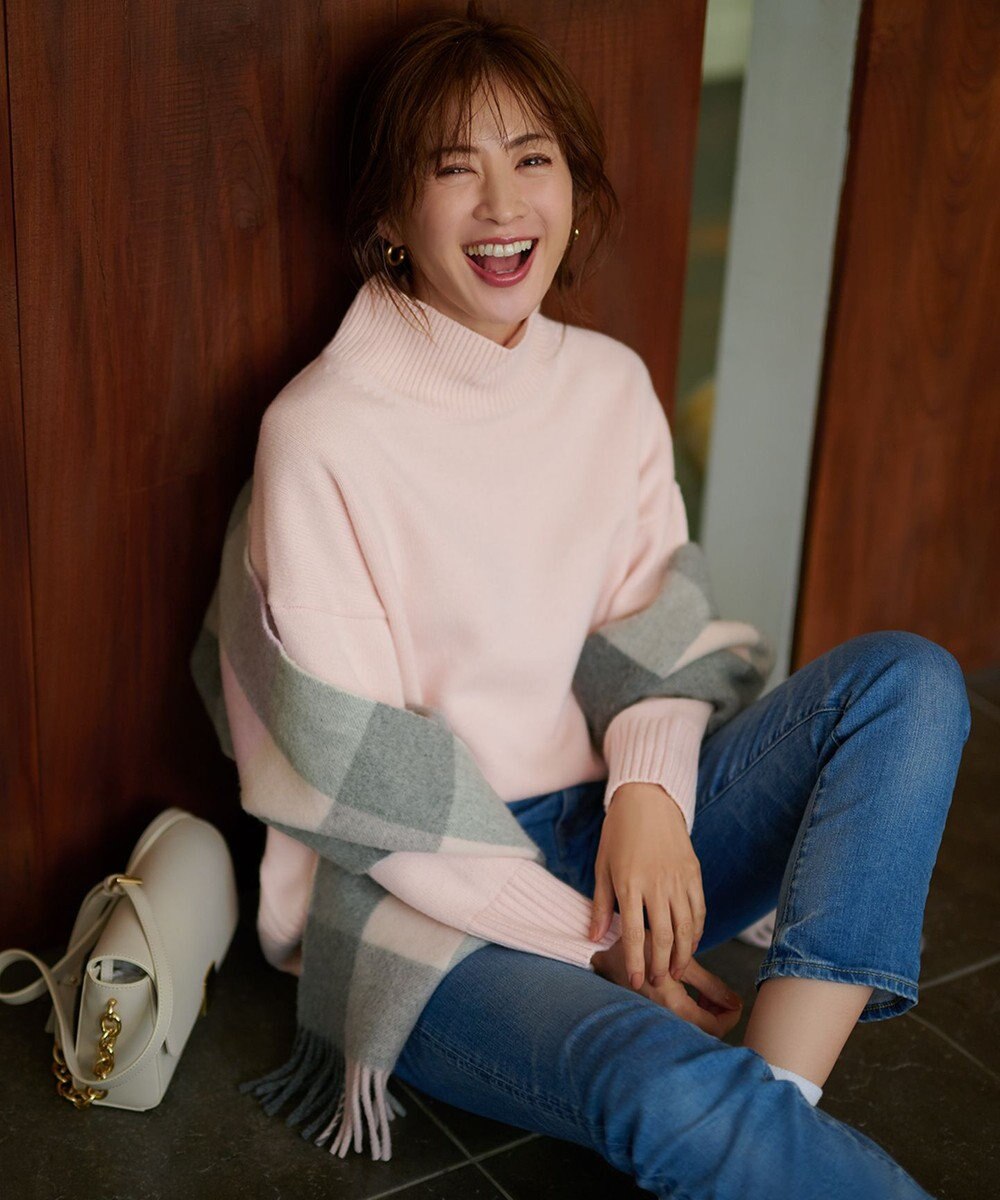 23区 L 【好評につき新色追加/CLASSY.1月号掲載】ウールカシミヤブレンド スタンドネック ニット 