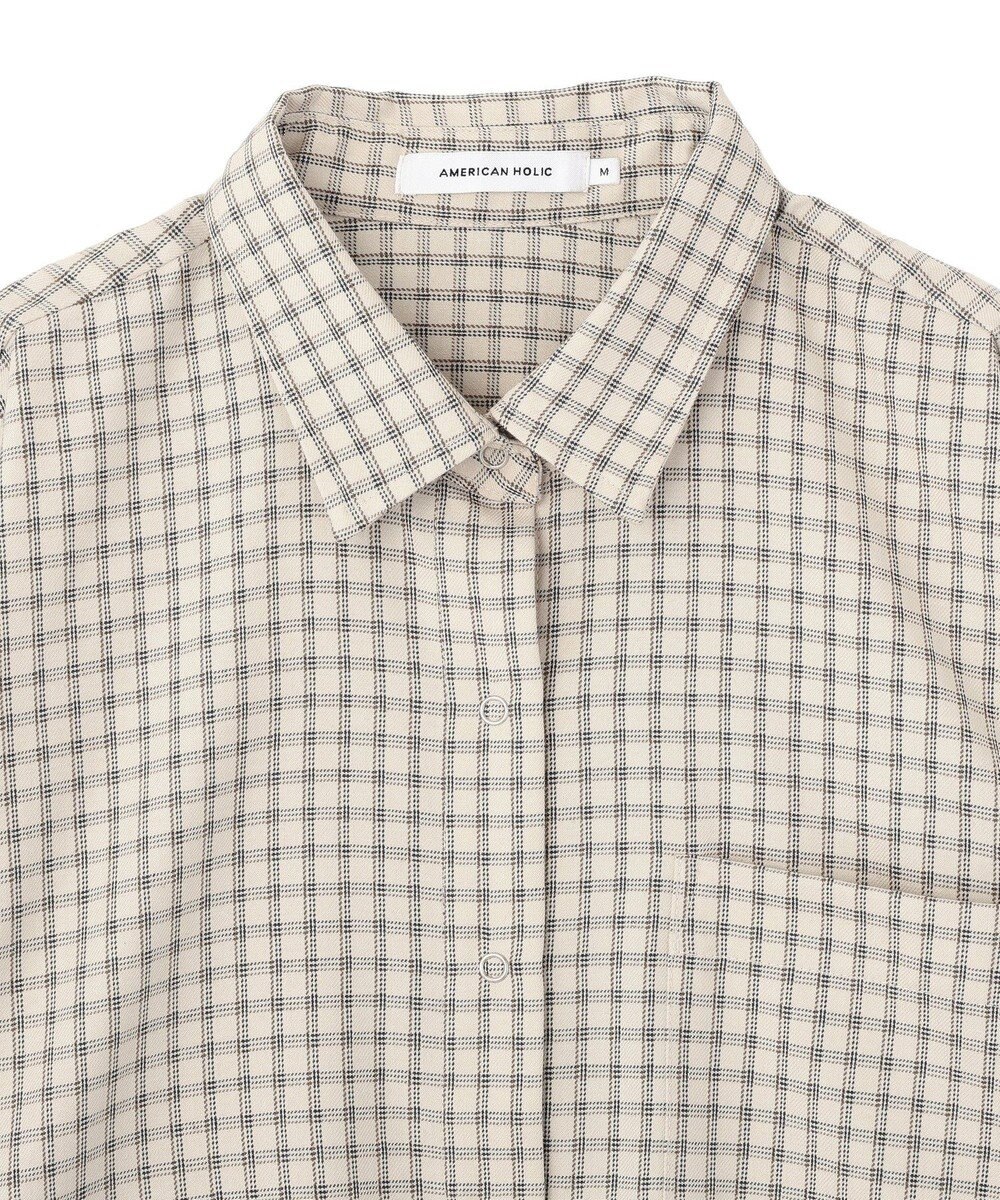 AMERICAN HOLIC ミニチェックショート丈シャツ 