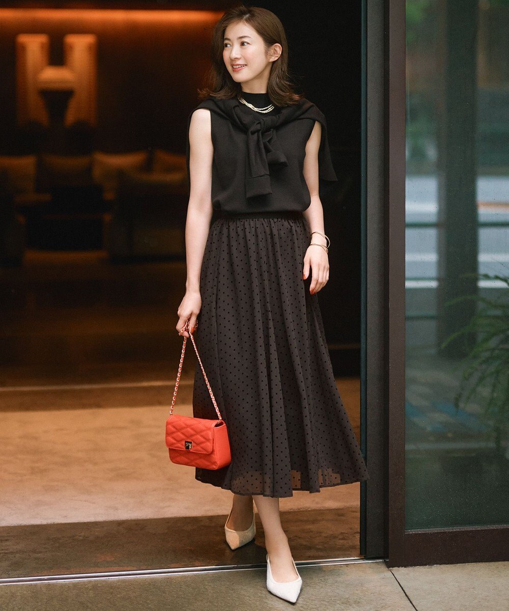 23区 S 【洗える】ヴィスコースストレッチ ノースリーブ プルオーバー 