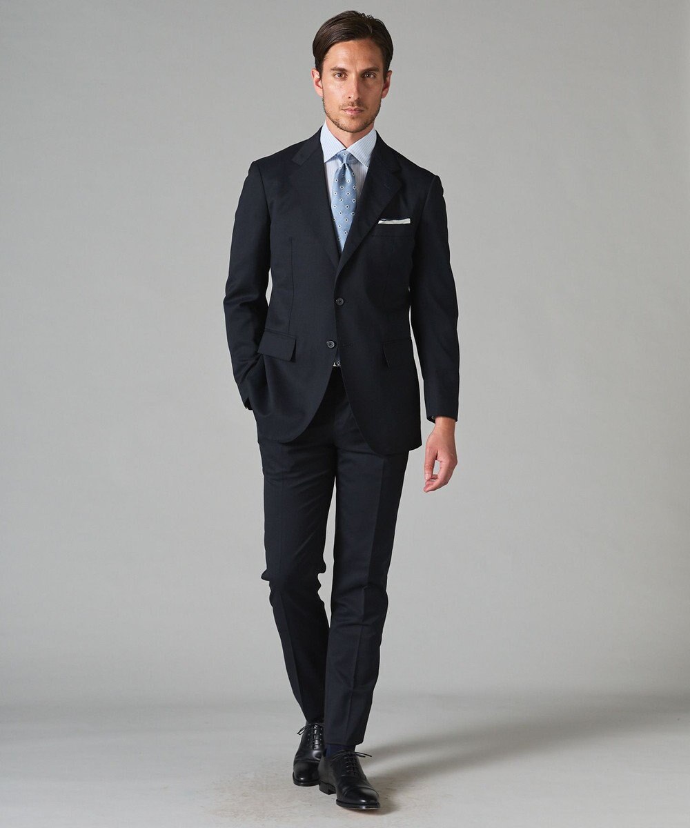 GOTAIRIKU 【形態安定】PREMIUMPLEATS_セミワイドカラー 通年ドレスシャツ（ストライプ） 