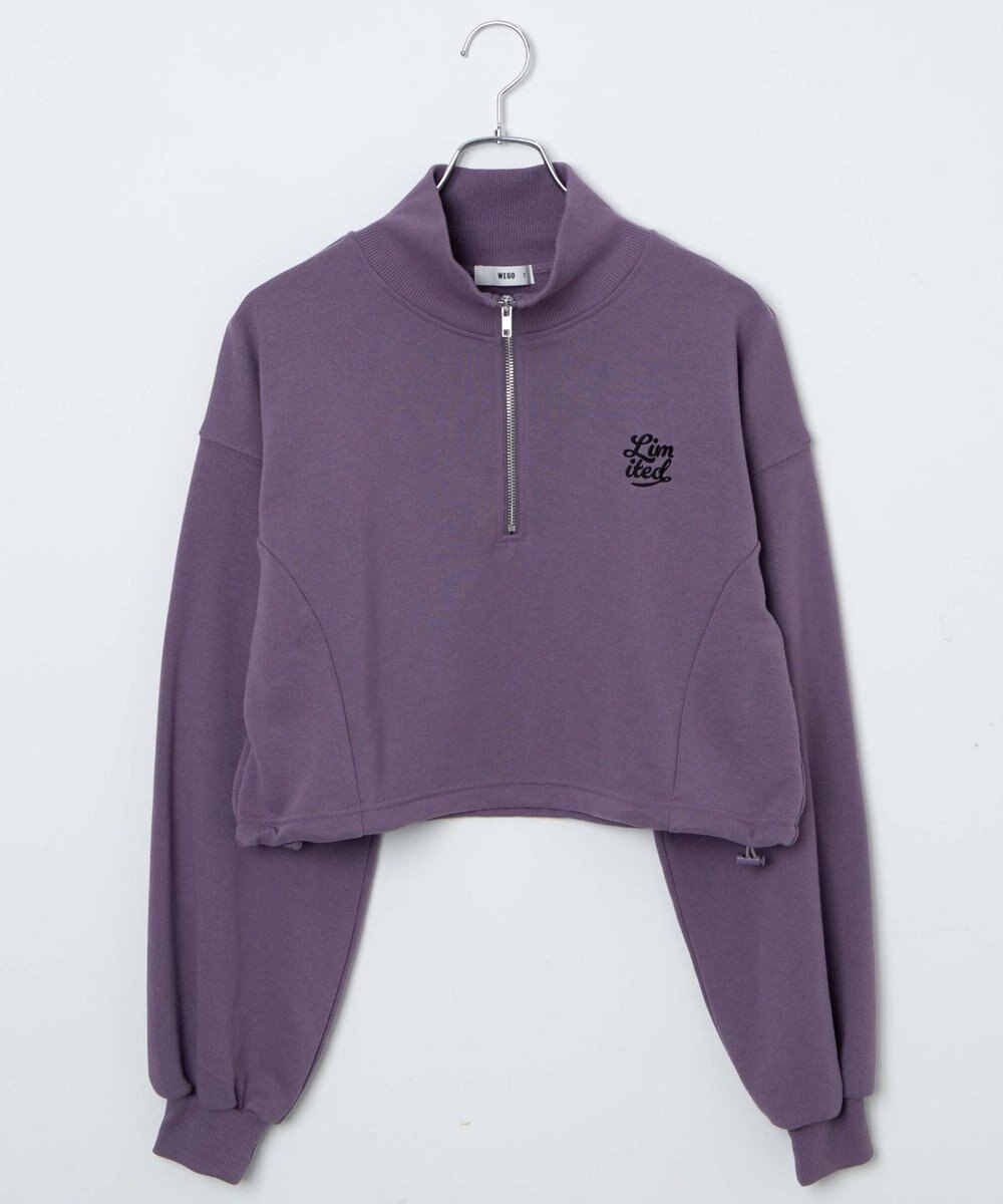 WEGO 【新色追加】ドロストデザインハーフZIPスウェット 