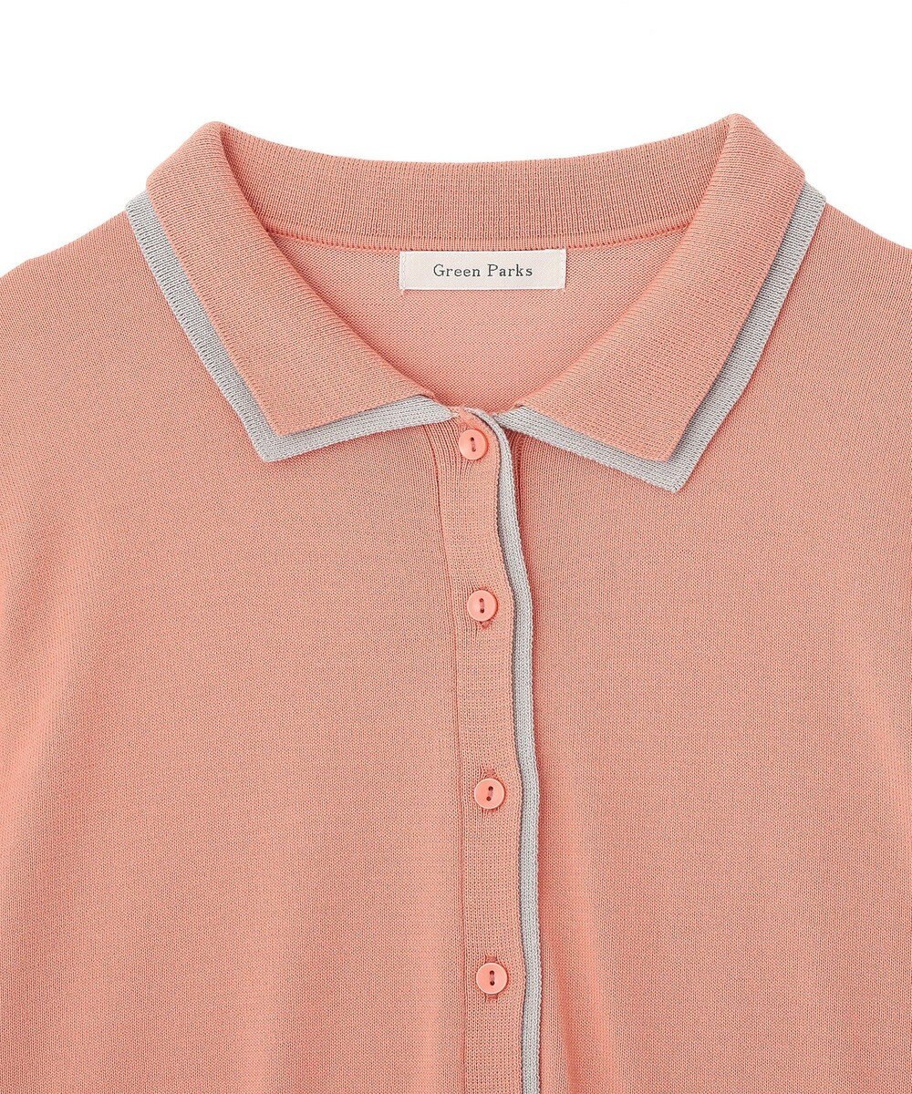 Green Parks ここちニット衿付き配色プルオーバー 