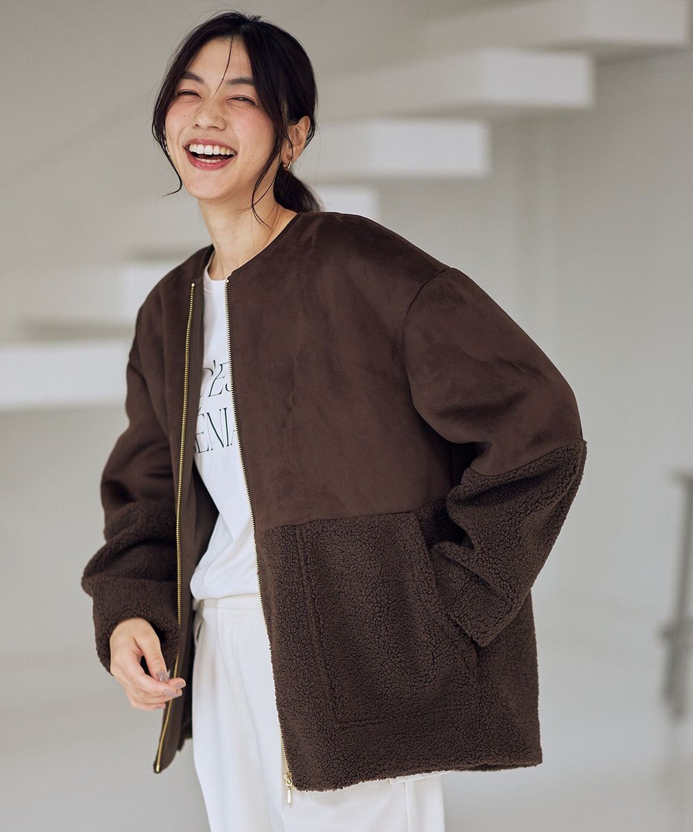 ANY L スエードボアコンビブルゾン 