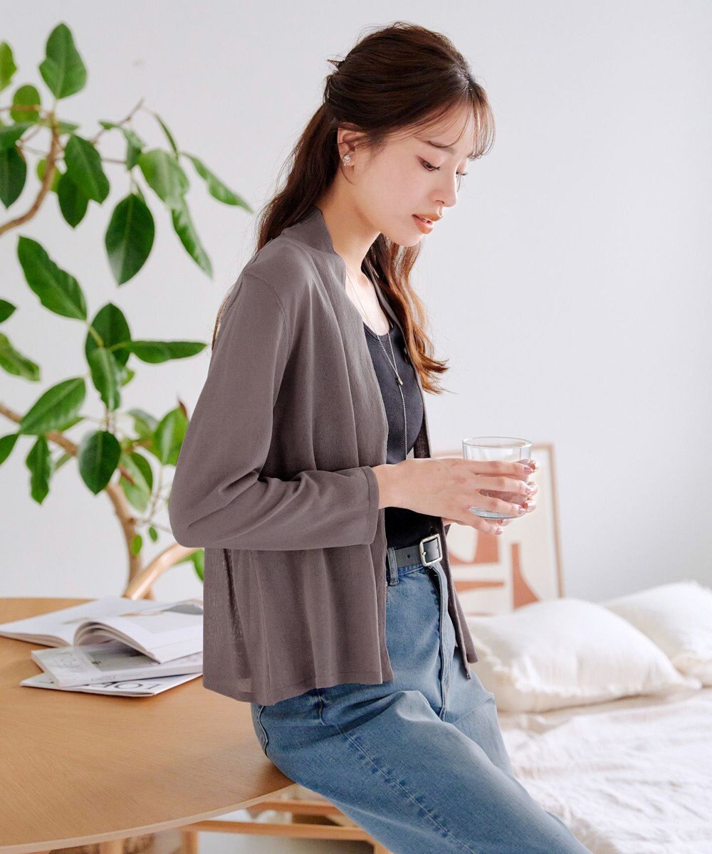 Tiaclasse L 【小倉優子さん着用・UVケア・接触冷感】ショートトッパーカーディガン 