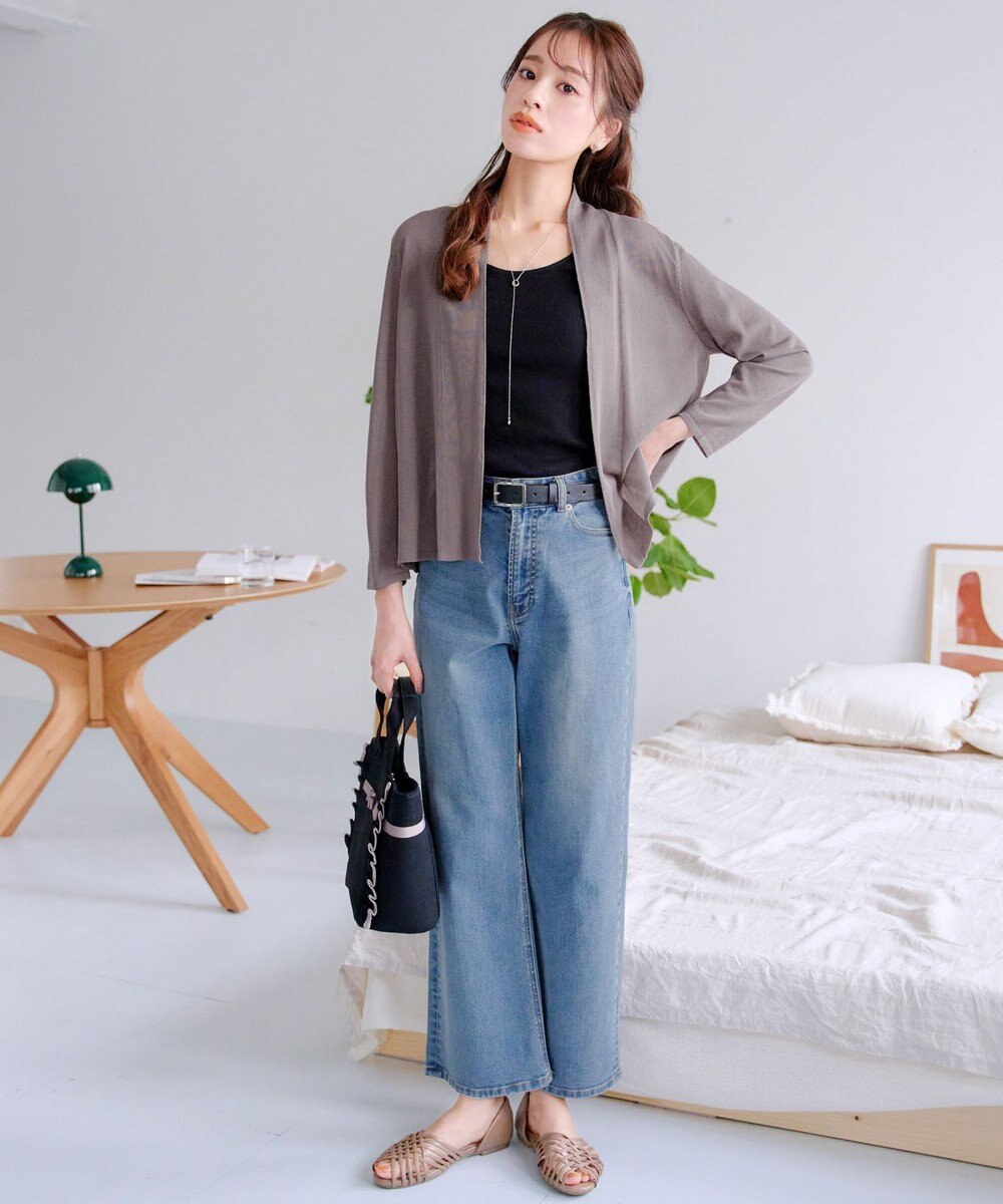 Tiaclasse L 【小倉優子さん着用・UVケア・接触冷感】ショートトッパーカーディガン 