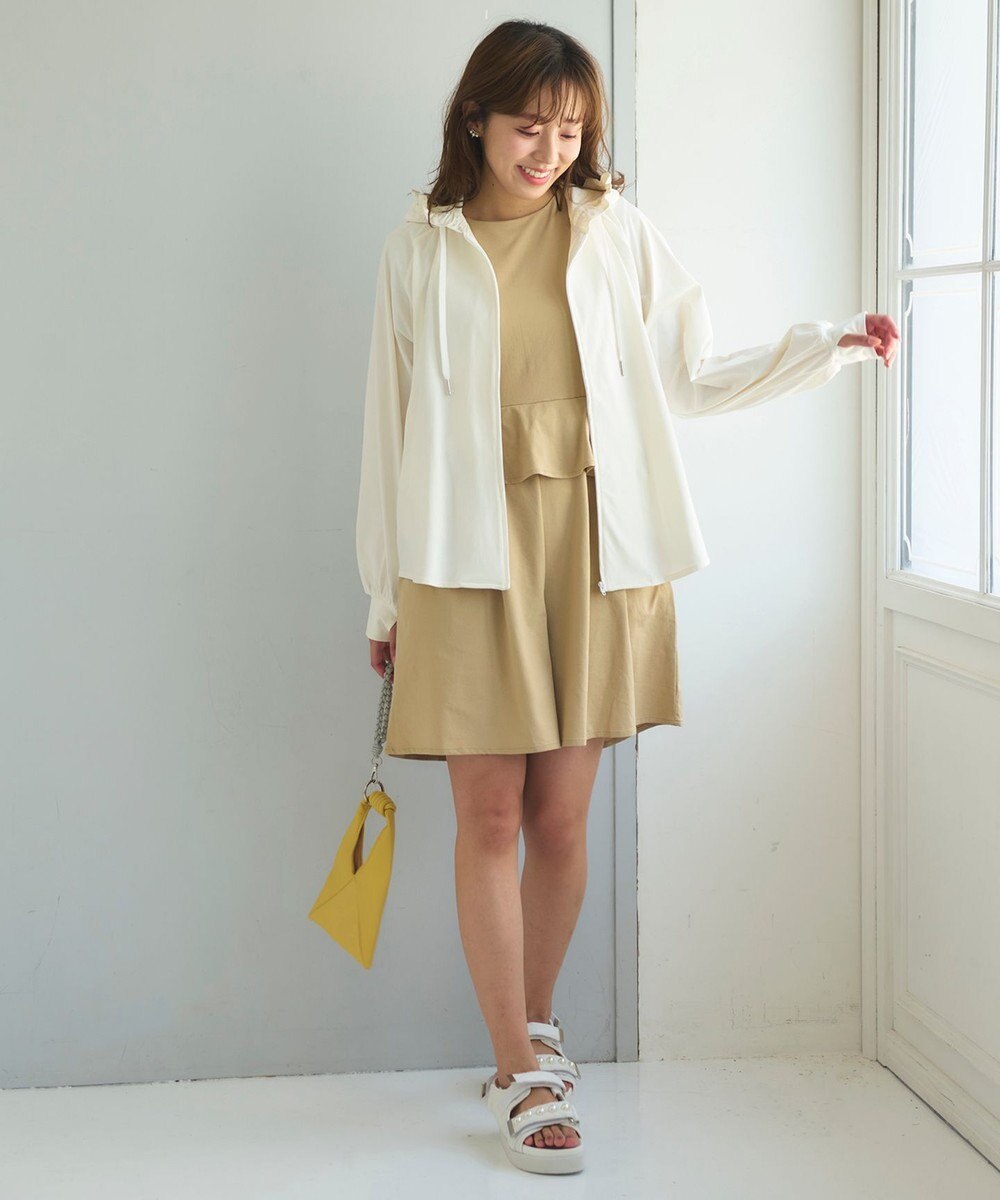 Feroux 【接触冷感・UVカット・吸水速乾】ラッシュガードペプラム オールインワン 