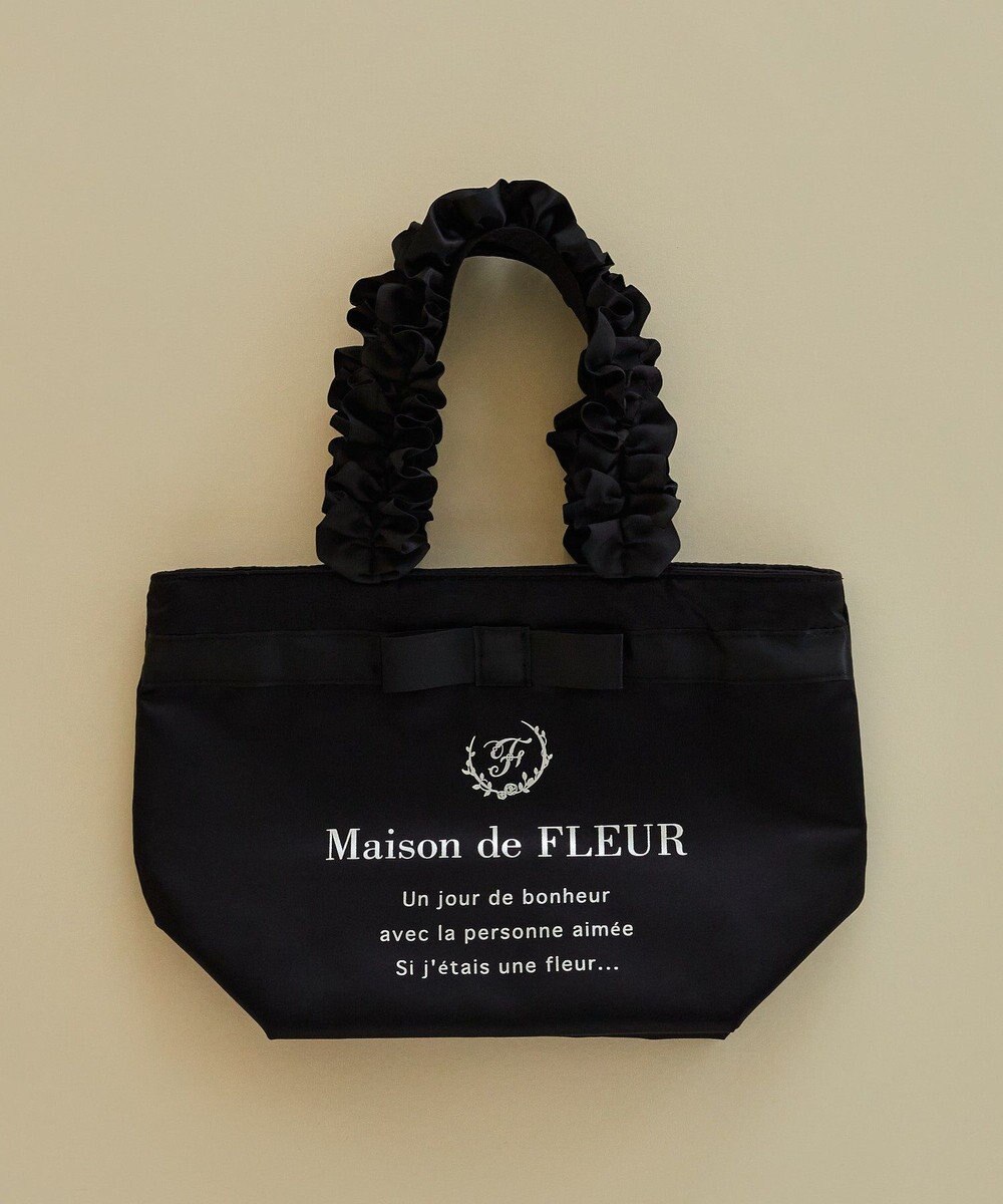 Maison de FLEUR ブランドロゴフリルハンドルトートSバッグ 