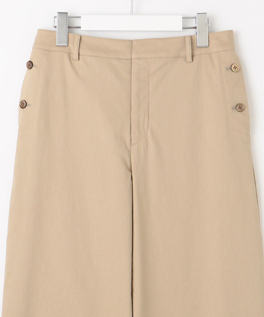 J.PRESS LADIES 【洗える・セットアップ対応】セルロースリネンストレッチ セミワイド パンツ 