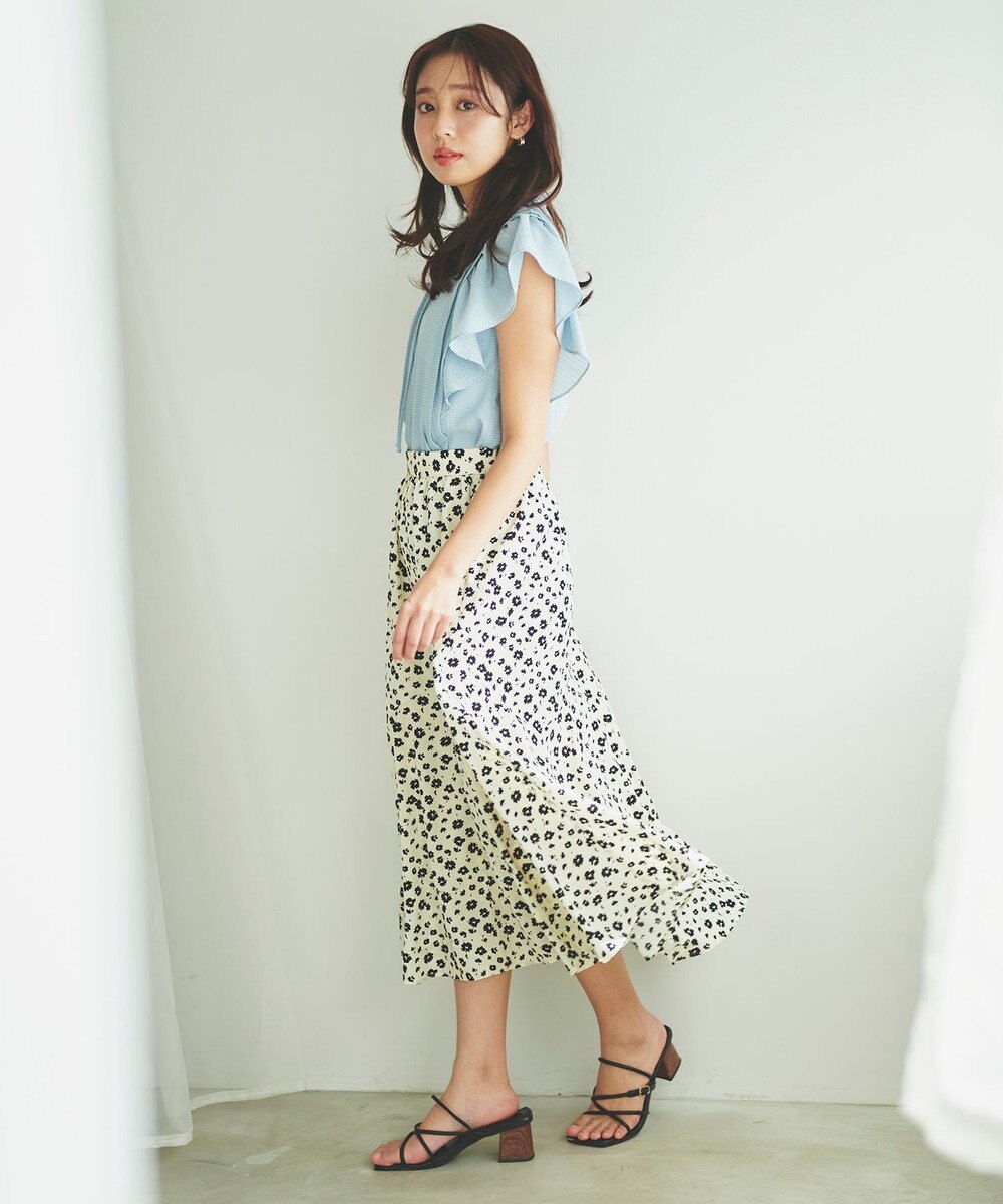 Feroux 【洗える】シャドーチェック ブラウス 