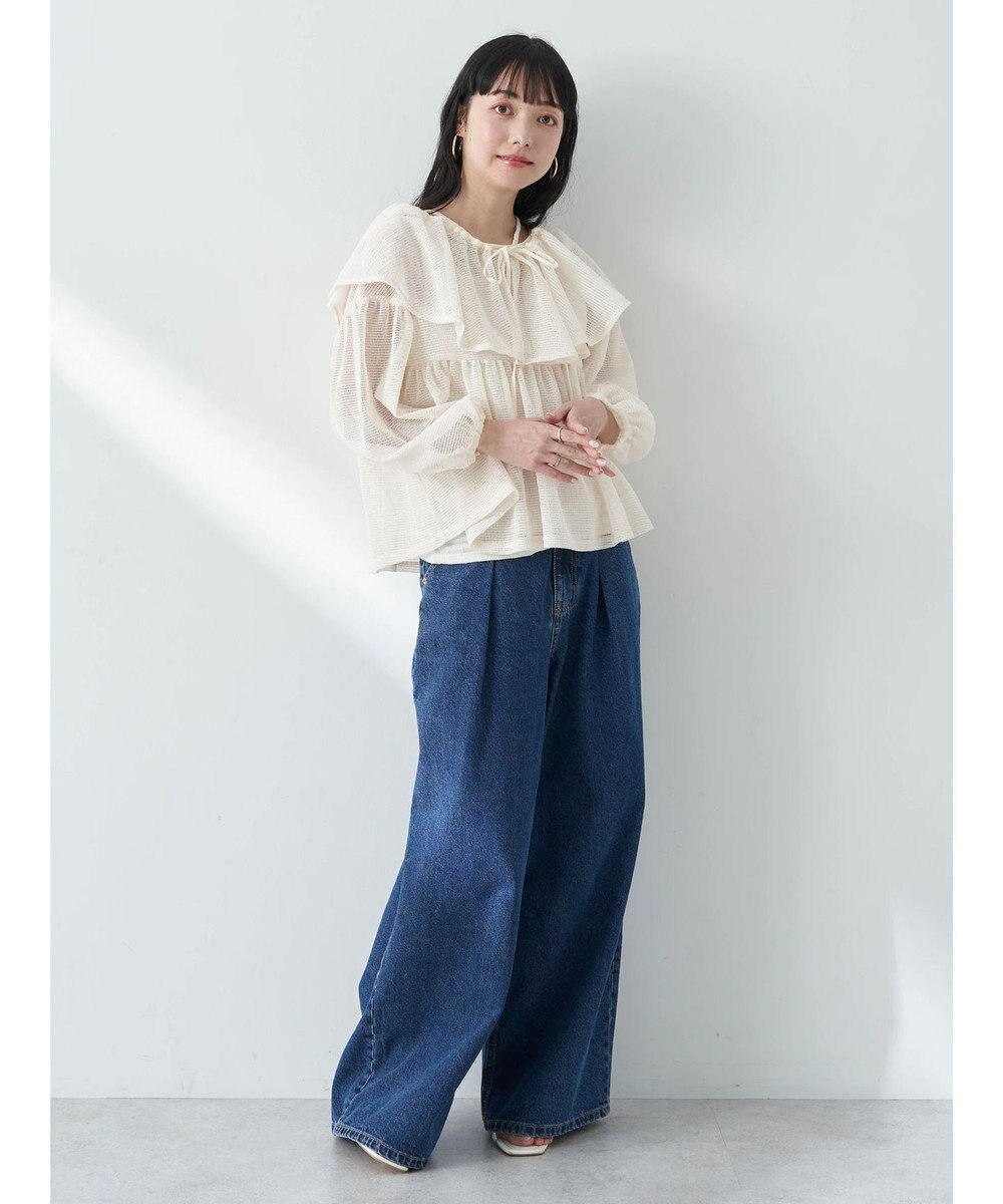 earth music&ecology マルチｗａｙカラーメッシュブラウス 