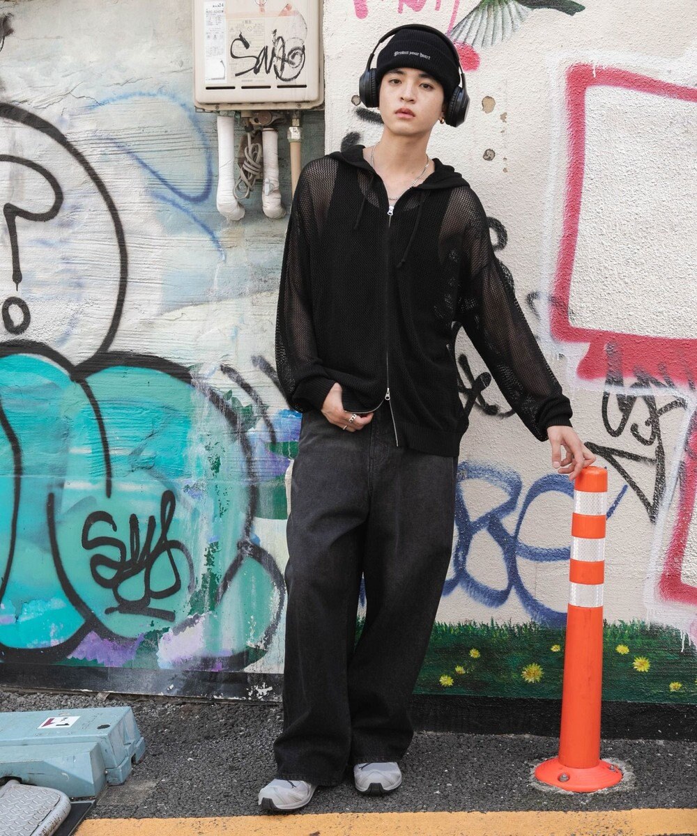 WEGO 【ユニセックス着用ITEM】メッシュニットZIPパーカー 