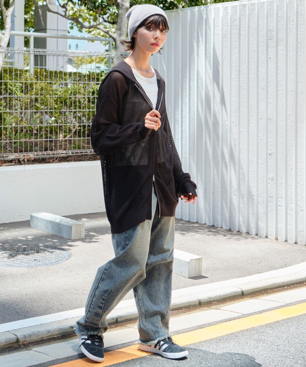 WEGO 【ユニセックス着用ITEM】メッシュニットZIPパーカー 