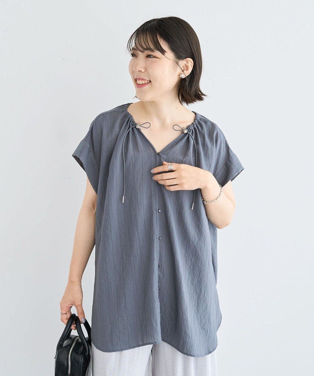 Green Parks ドロストネックフレンチスリーブブラウス 