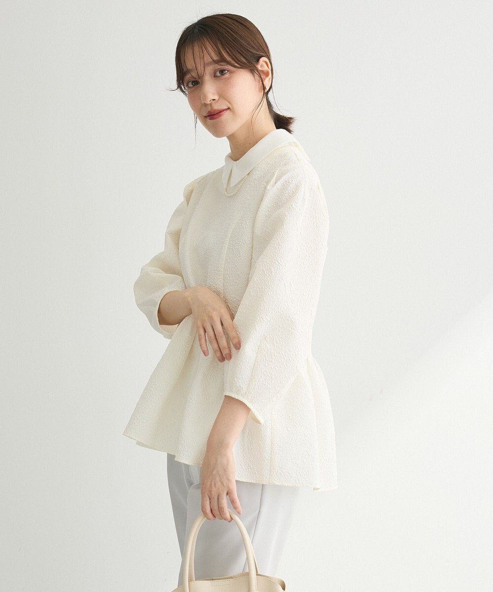 Green Parks ef-de 衿取り外しペプラムブラウス 