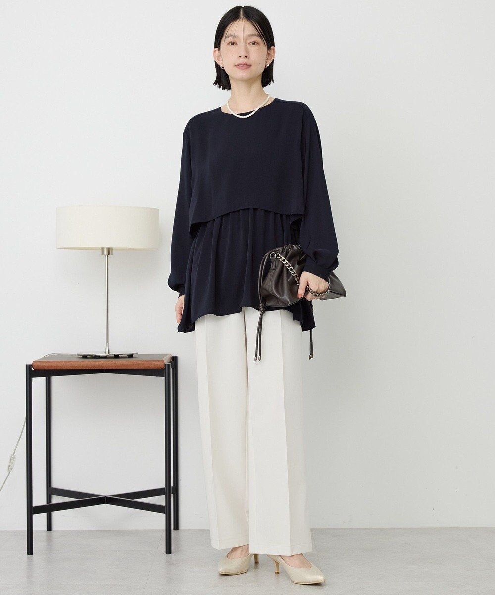 AMERICAN HOLIC 【イージーケア】Ｗクロスティアードブラウス 