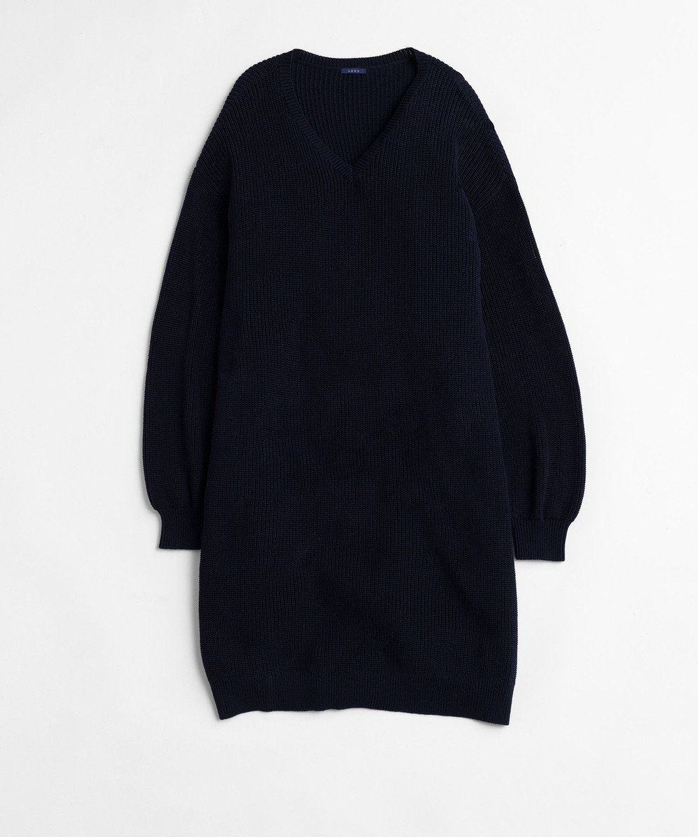 LENO V NECK ONEPIECE　Vネックニットワンピース 