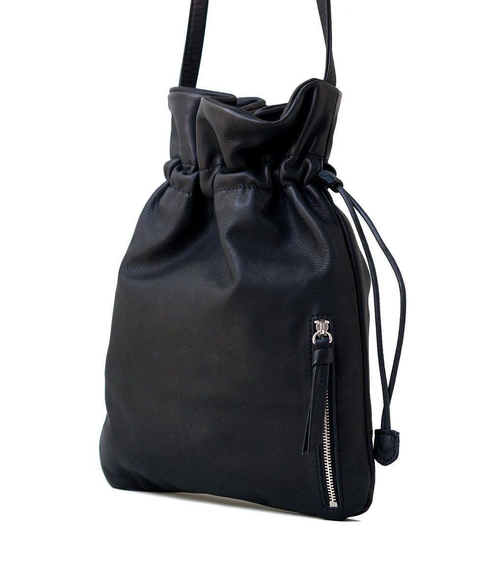 FOLNA RD ソフトレザー巾着ショルダーバッグ 