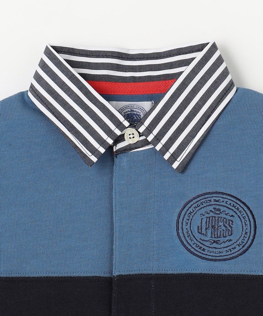J.PRESS KIDS 【110-130cm】襟ストライプ ブロッキングポロシャツ 