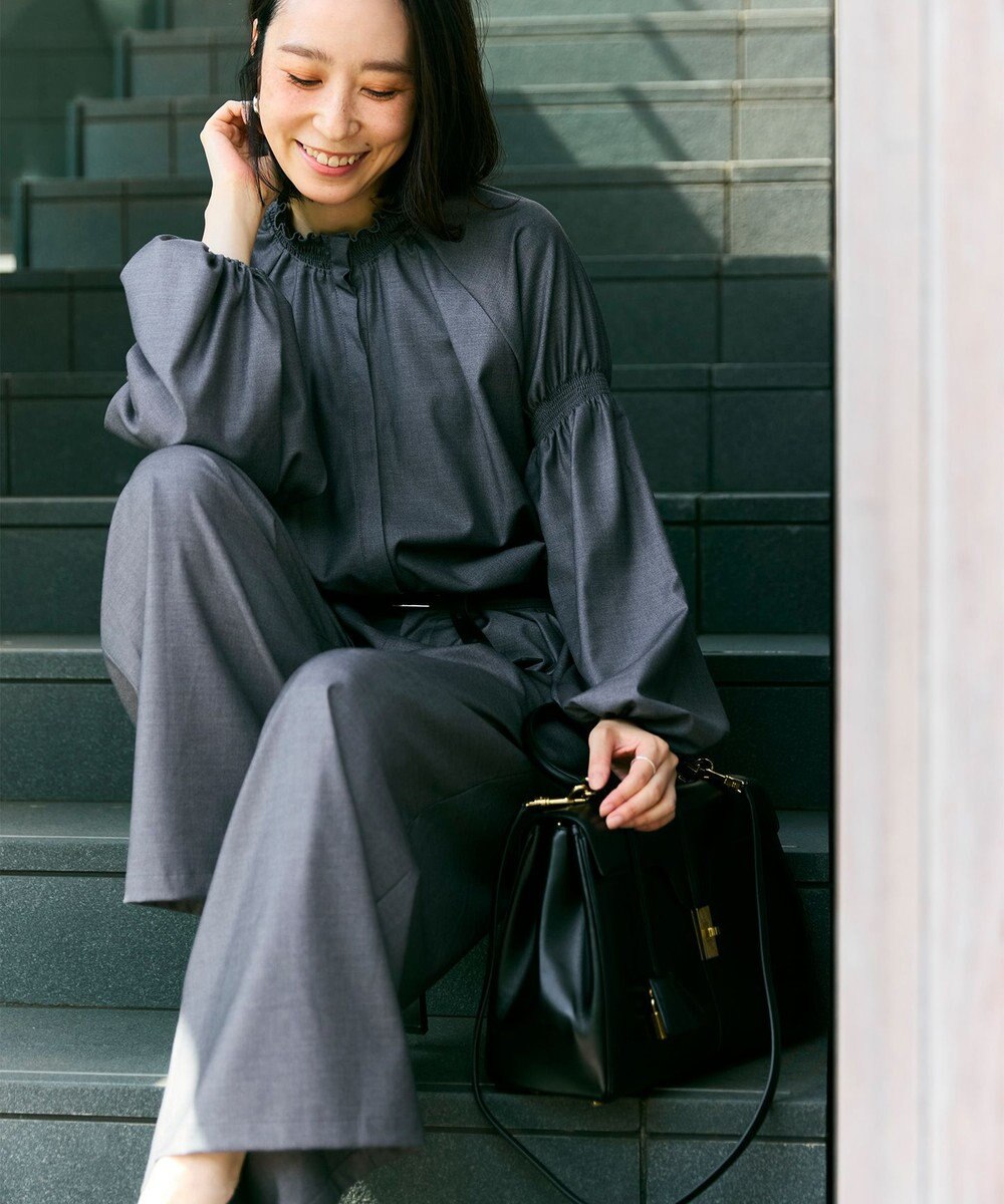 #Newans 【洗濯機可/しわになりにくい】ベリーワイドパンツ 