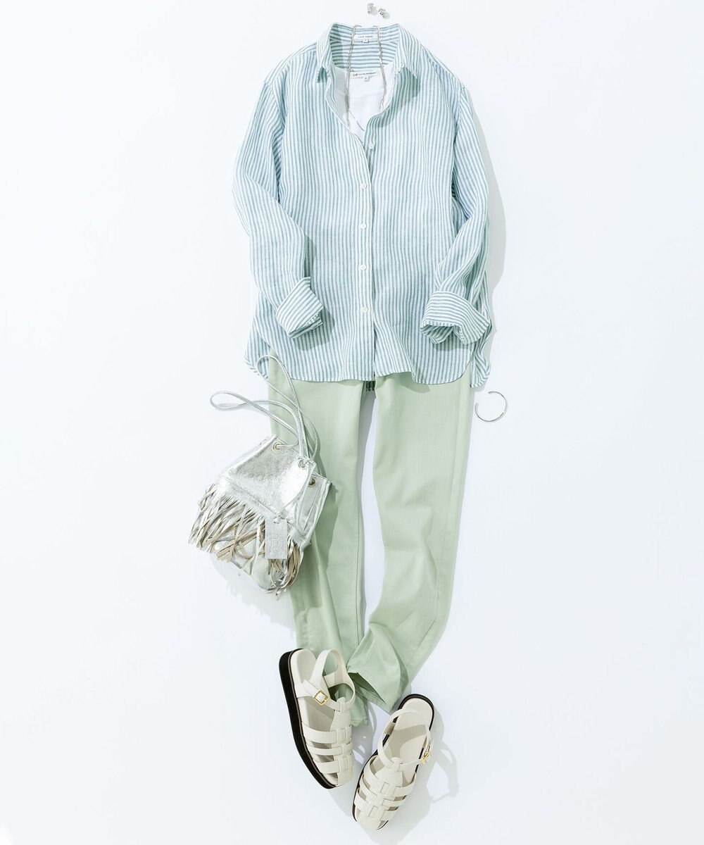 23区 【CLASSY. 9月号掲載/WEB限定カラーあり】LIBECO ベーシック シャツ 