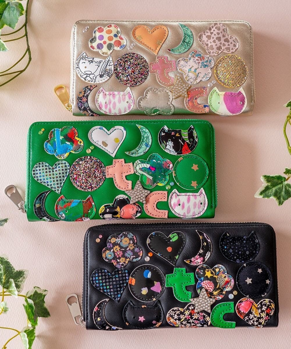 tsumori chisato CARRY tcパッチワーク ラウンドファスナー長財布 