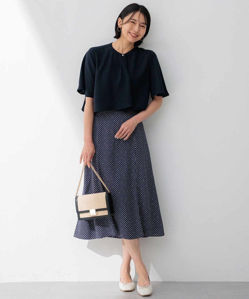 23区 L 【洗える】バックサテンアムンゼンレユールダイヤプリント スカート 