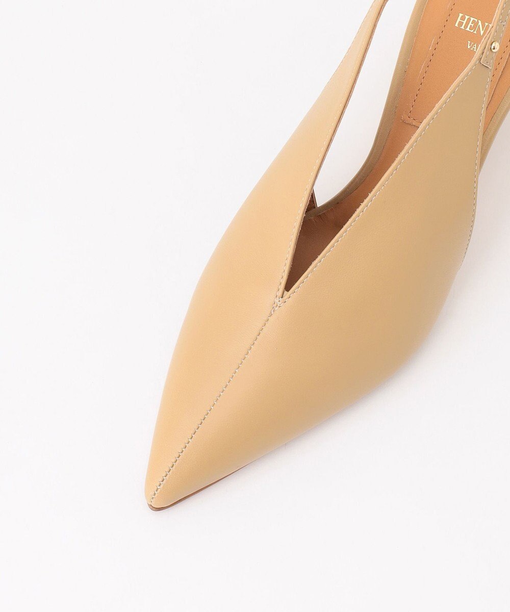 BEIGE， 【一部店舗限定】HENRI EN VARGO / NIKI Vカットバックバンドパンプス 