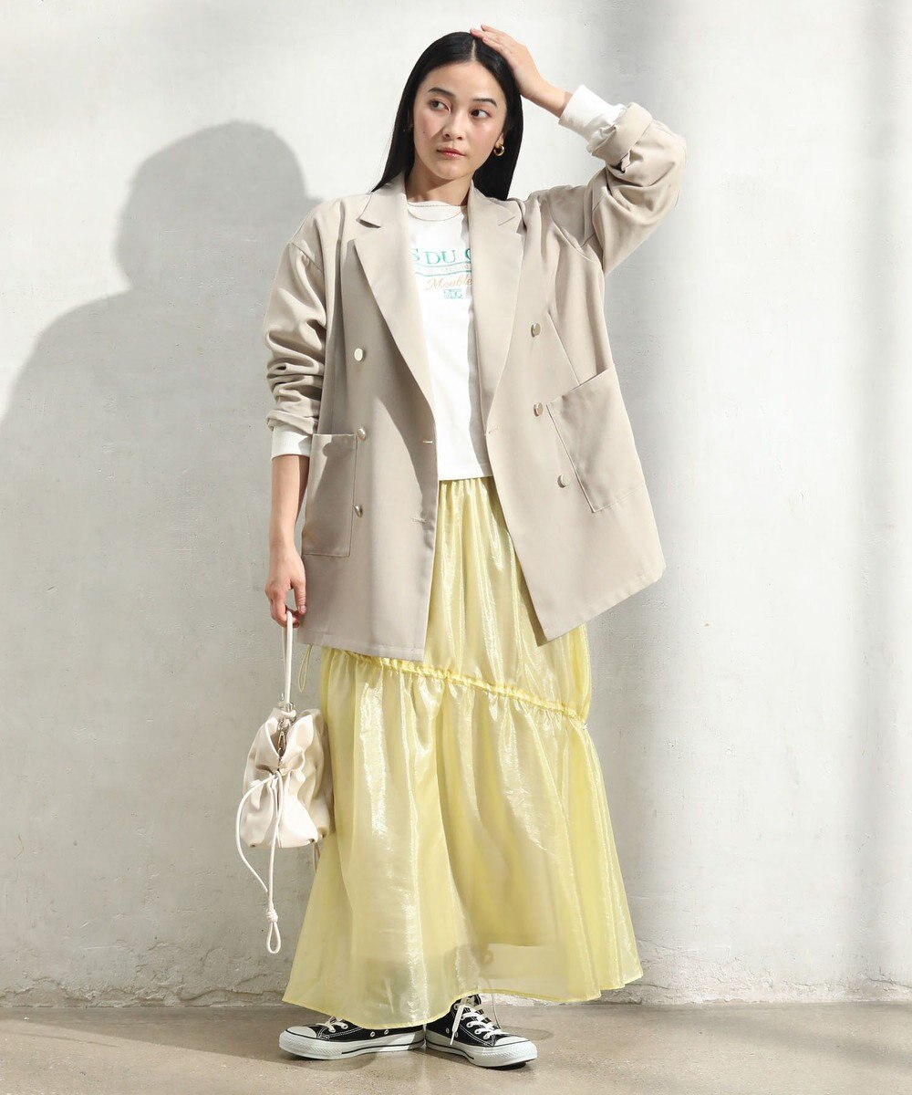 Green Parks シアーシャイニードロストティアードスカート 