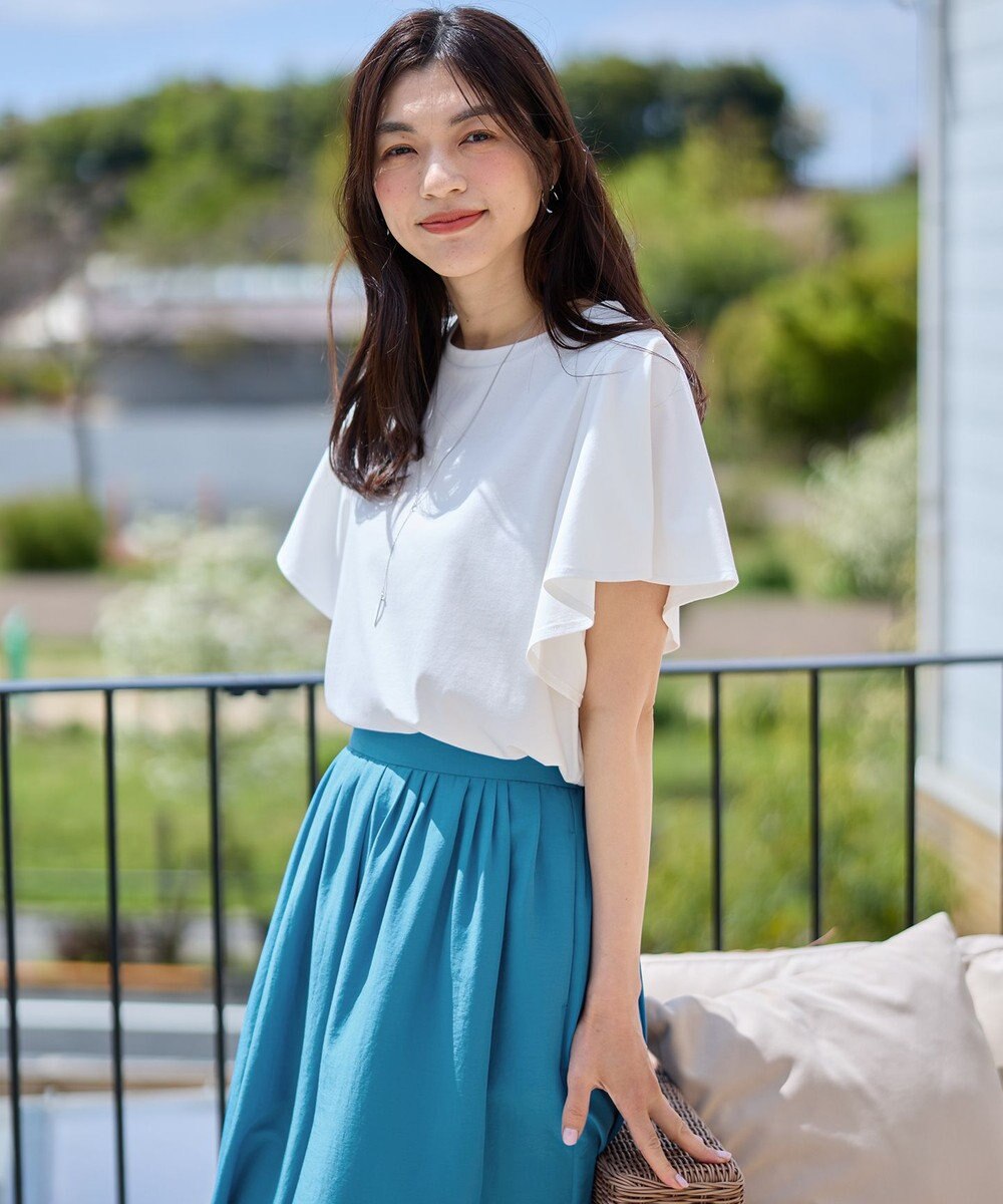 ANY L 【洗濯機可/接触冷感/UVケア】ソロナフリルスリーブプルオーバー 