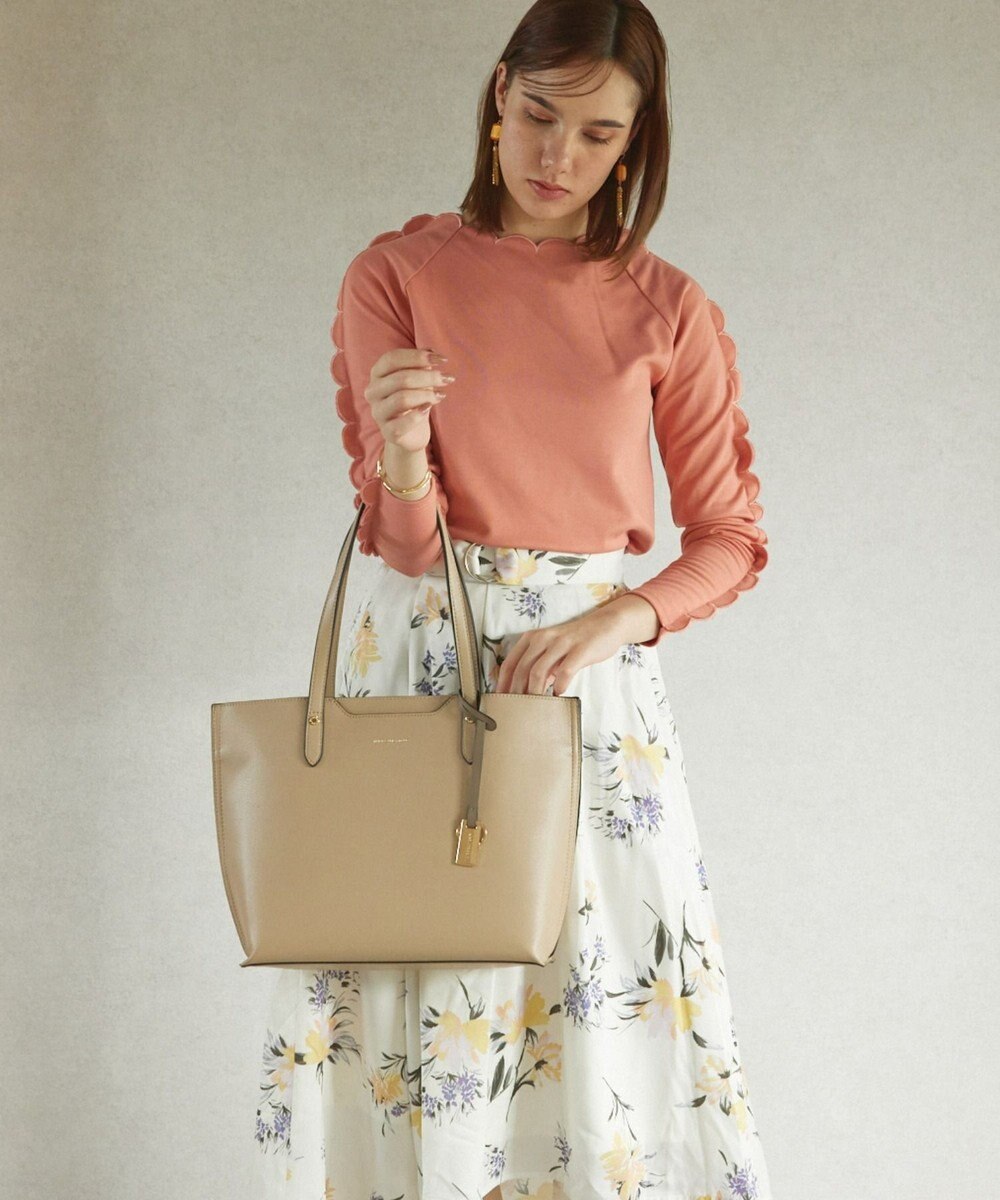 style code 【MERCURYDUO/マーキュリーデュオ】両アオリポケット サイド配色A4トートバッグ　 キーチャーム付 