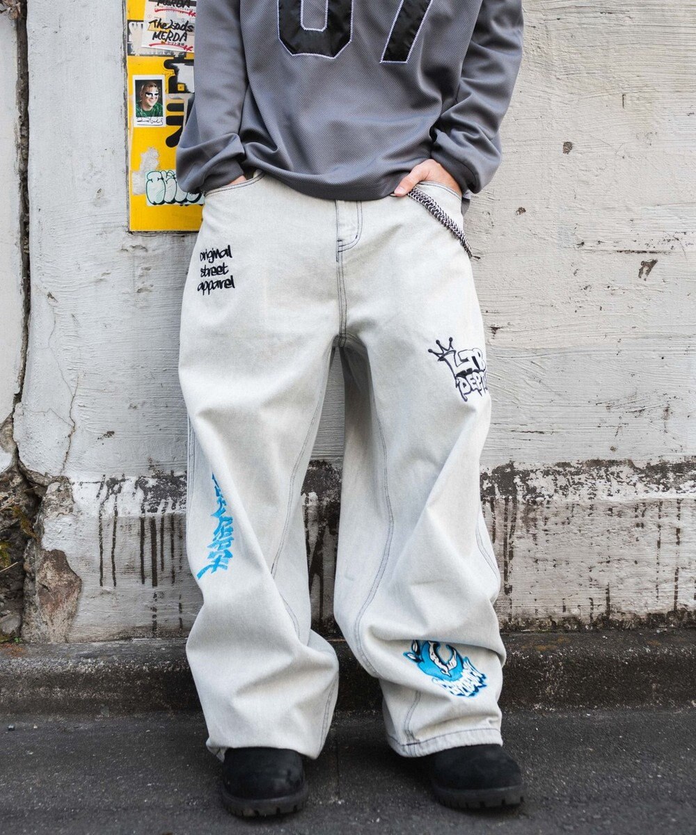 WEGO グラフィックデニムパンツ 