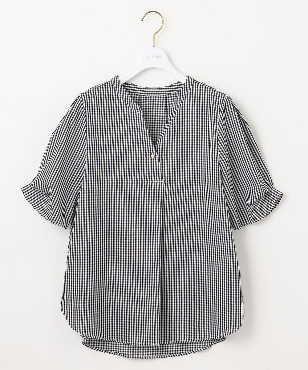ANY SIS L 【洗える】ピケチェックT ブラウス 
