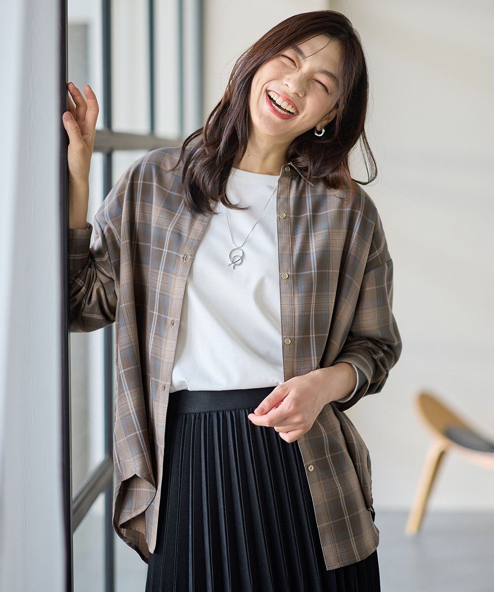 ANY L オンブレーチェックオーバーシャツ 