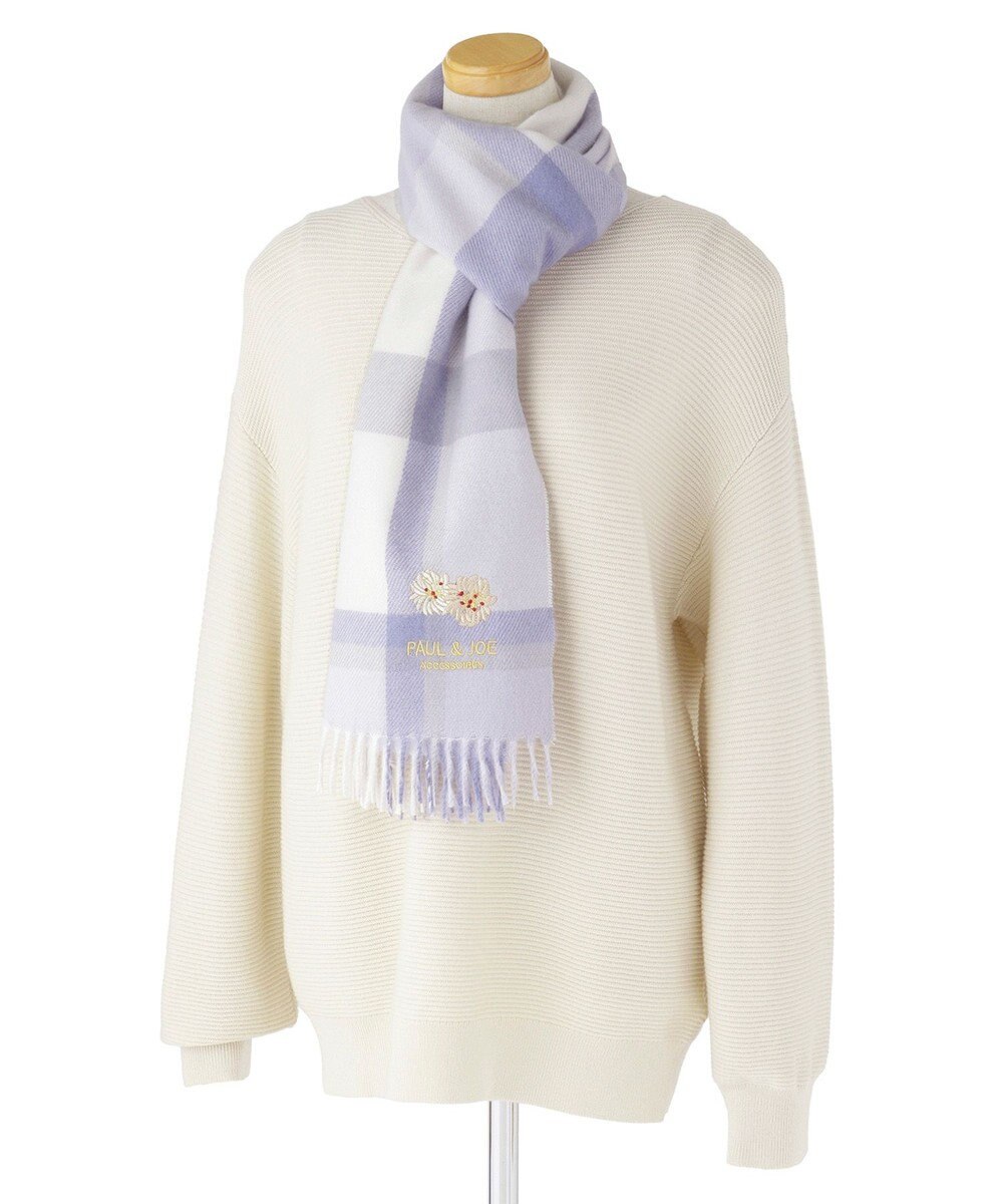 MOONBAT 【FUDGE11月号掲載】PAUL & JOE ACCESSOIRES クリザンテーム刺繍ムースタッチマフラー（パッケージ入り） 