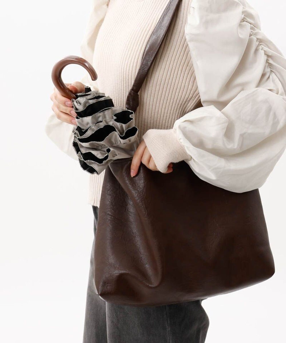 AURORA 【WEB限定】 フリル晴雨兼用傘（折りたたみ・トップフラット） 