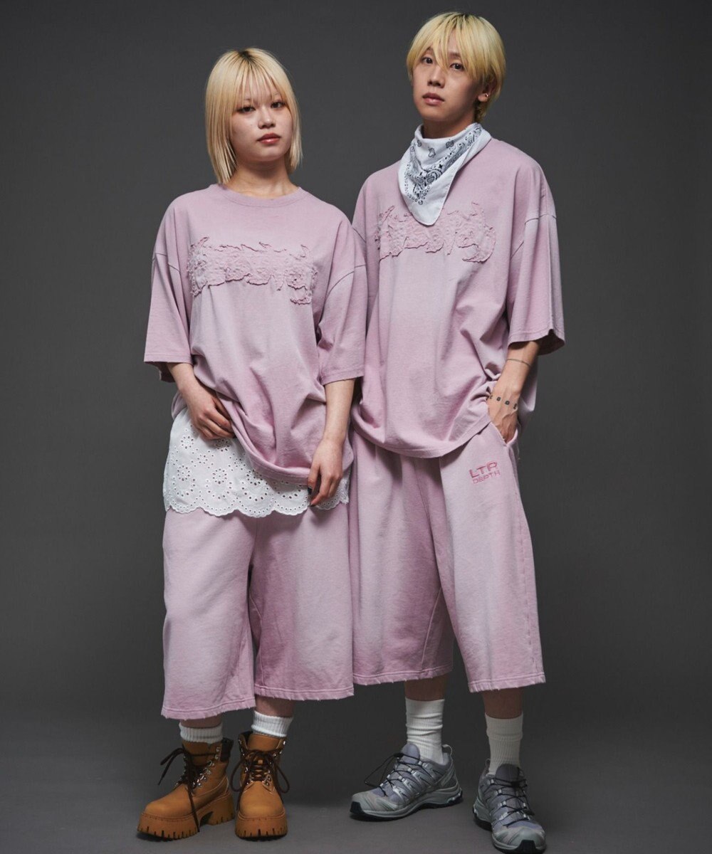 WEGO 【ユニセックス着用ITEM】ダメージアップリケグラフィックT（SS） 