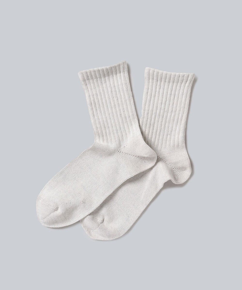 WHITE MAILS PAPER WIDE RIB CREW SOCKS ソックス 