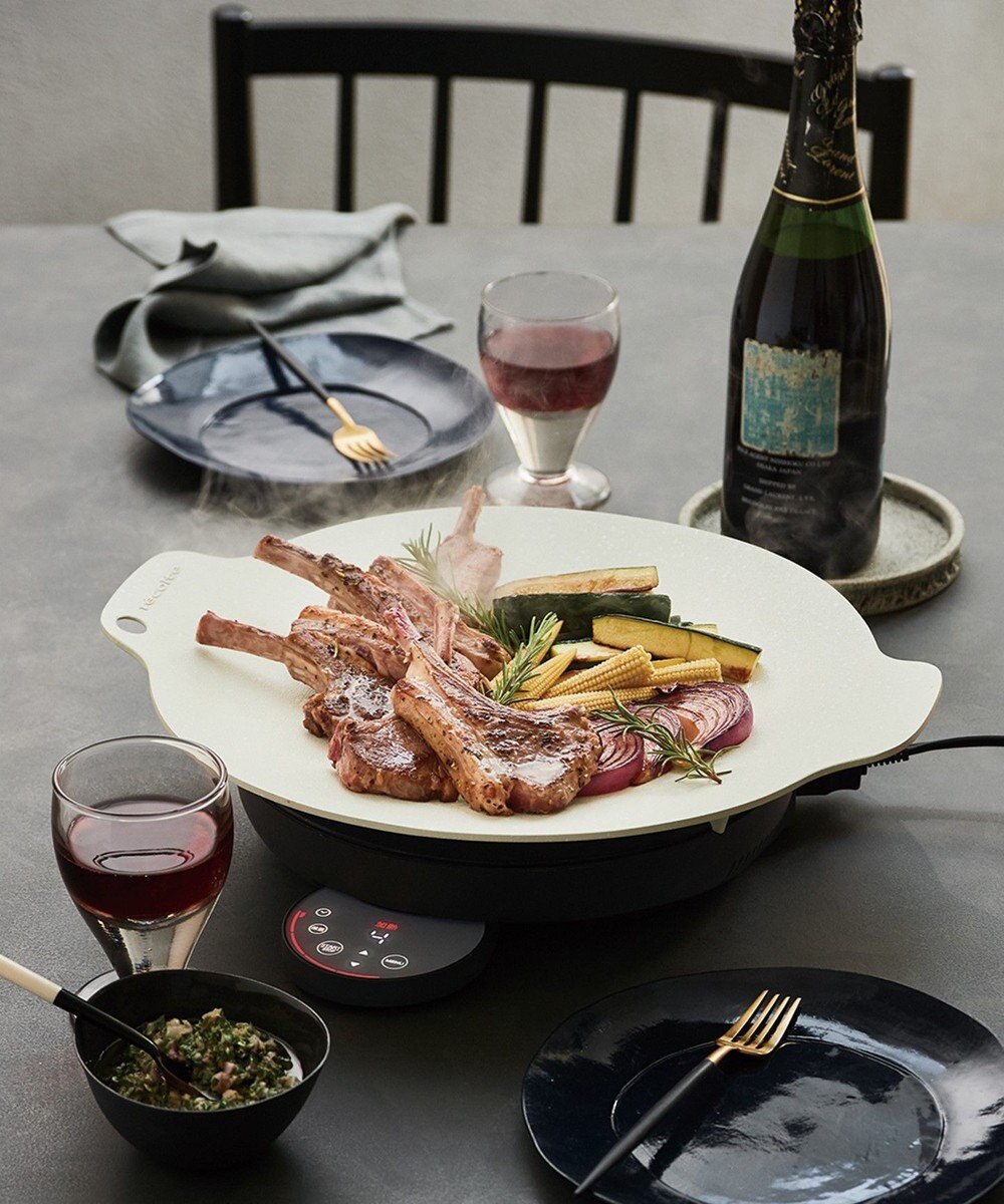 YAMATO テーブル＆キッチン 【レコルト】卓上IHクッキンググリドル  グレー  RIH-1(GY) 