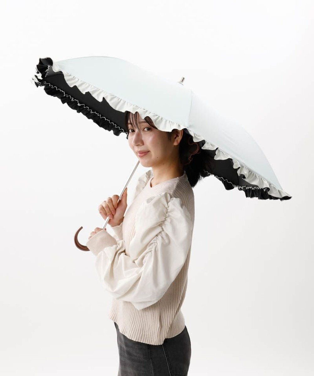 AURORA 【WEB限定】 フリル晴雨兼用傘（折りたたみ・トップフラット） 