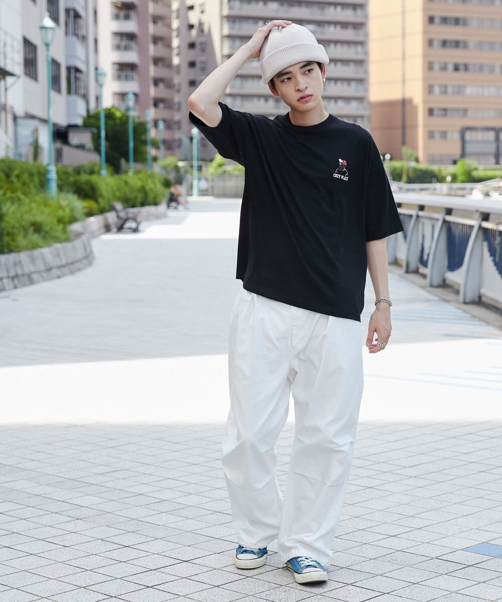 WEGO ヒゲサガラ刺繍Tシャツ 