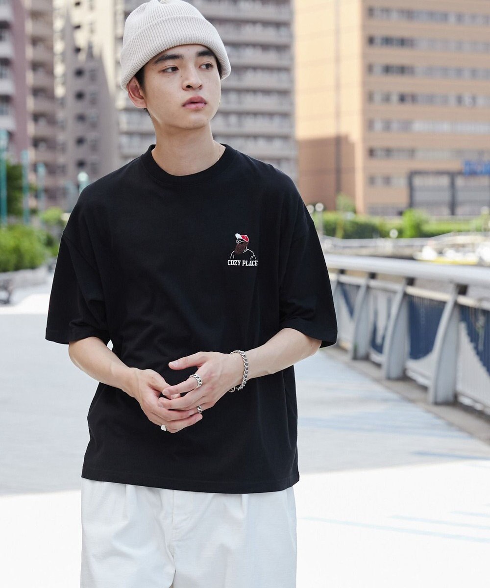 WEGO ヒゲサガラ刺繍Tシャツ 