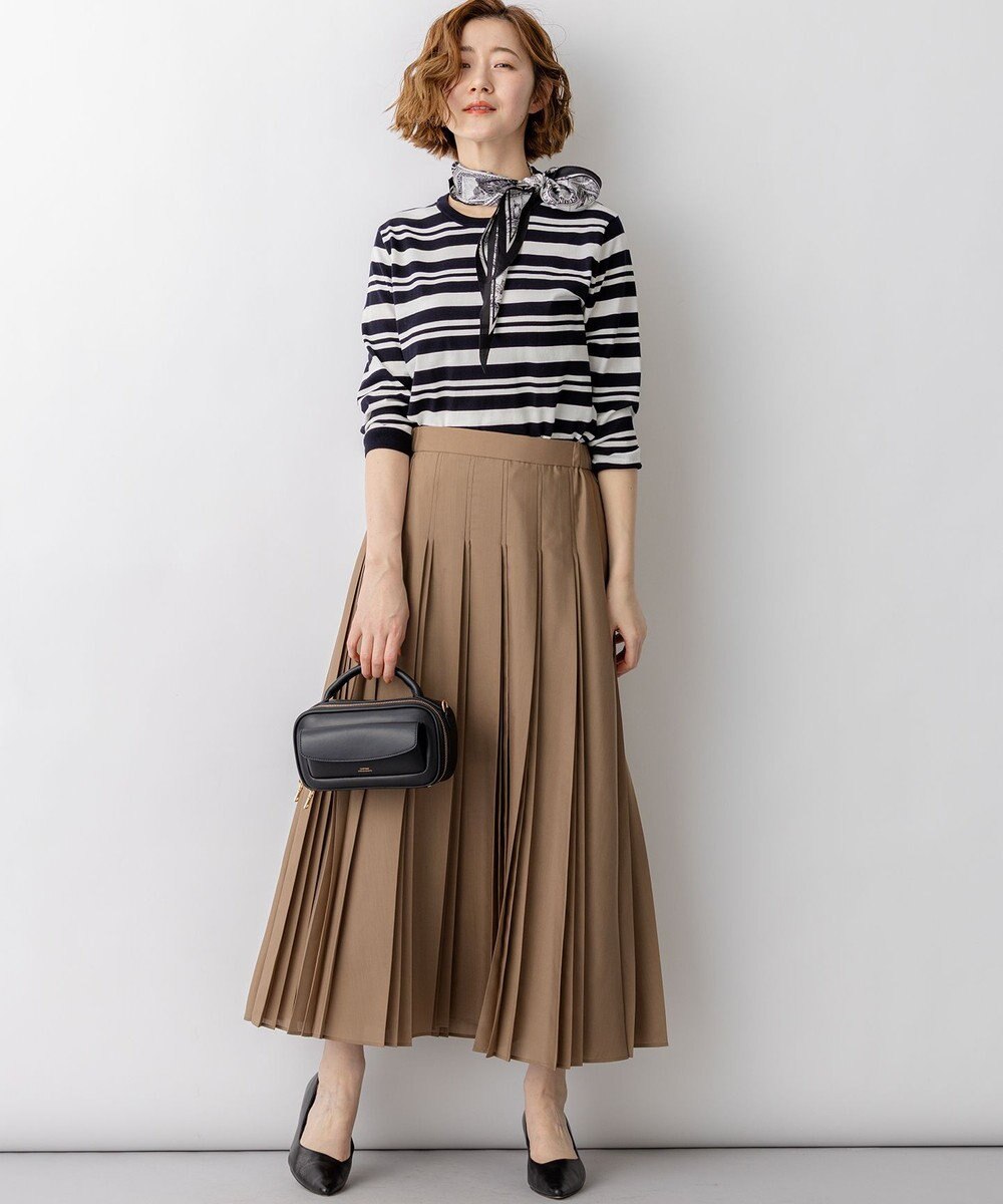 23区 L 【先行予約】プレミアムビオコットン クルーネック ボーダー ニット 