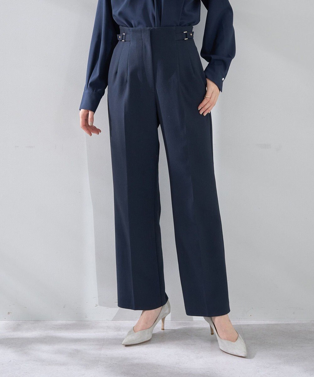 YECCA VECCA サイドベルテッドハイウエストパンツ 