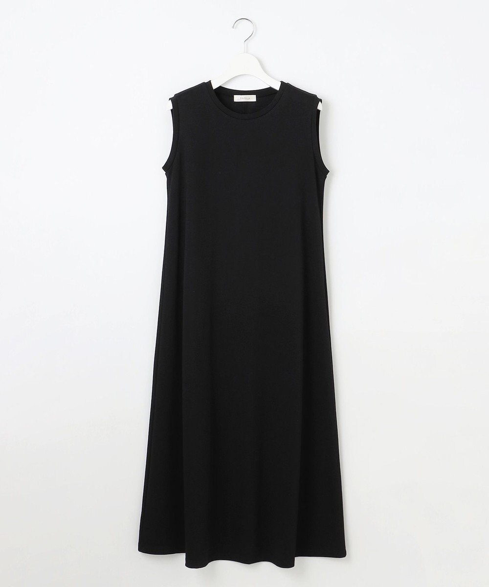 Feroux 【洗える】チュールキャミレイヤード カットソー ワンピース 