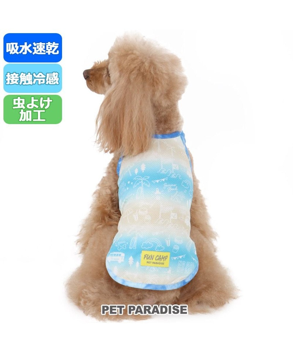 PET PARADISE 犬服 犬 服 ペットパラダイス 総柄 メッシュ タンクトップ クールマックス〔小型犬〕 青