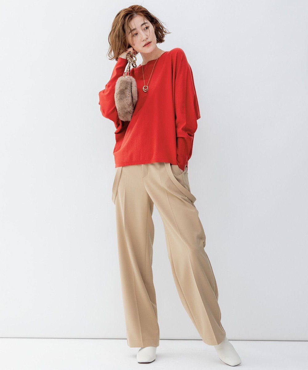 23区 【洗える】ストレッチダブルクロス サスペンダーパンツ 