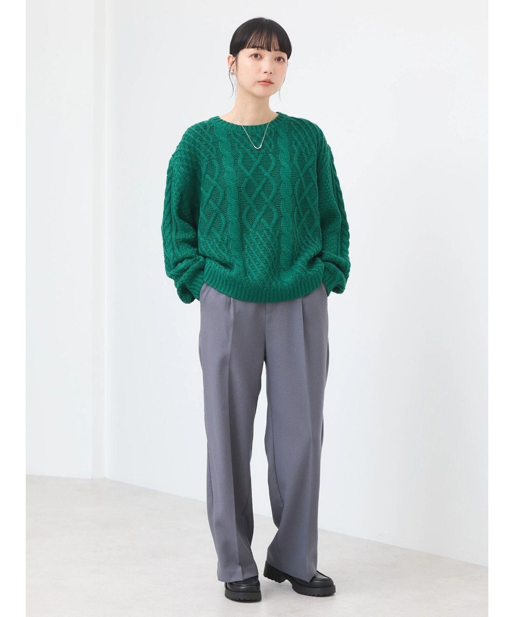 earth music&ecology ウォッシャブルケーブルプルオーバー 