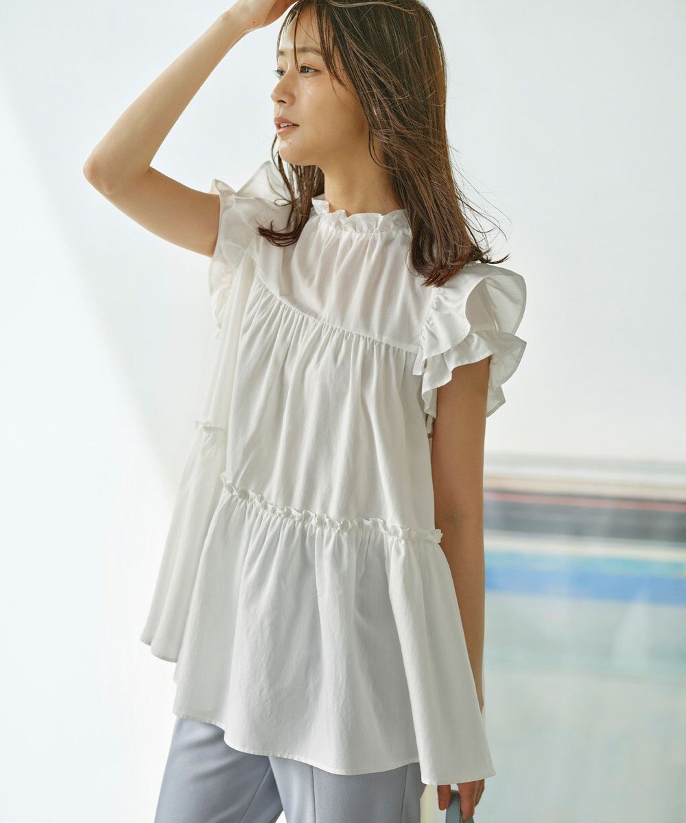 組曲 S 【WEB限定】ナイロンレーヨン チュニック ブラウス 